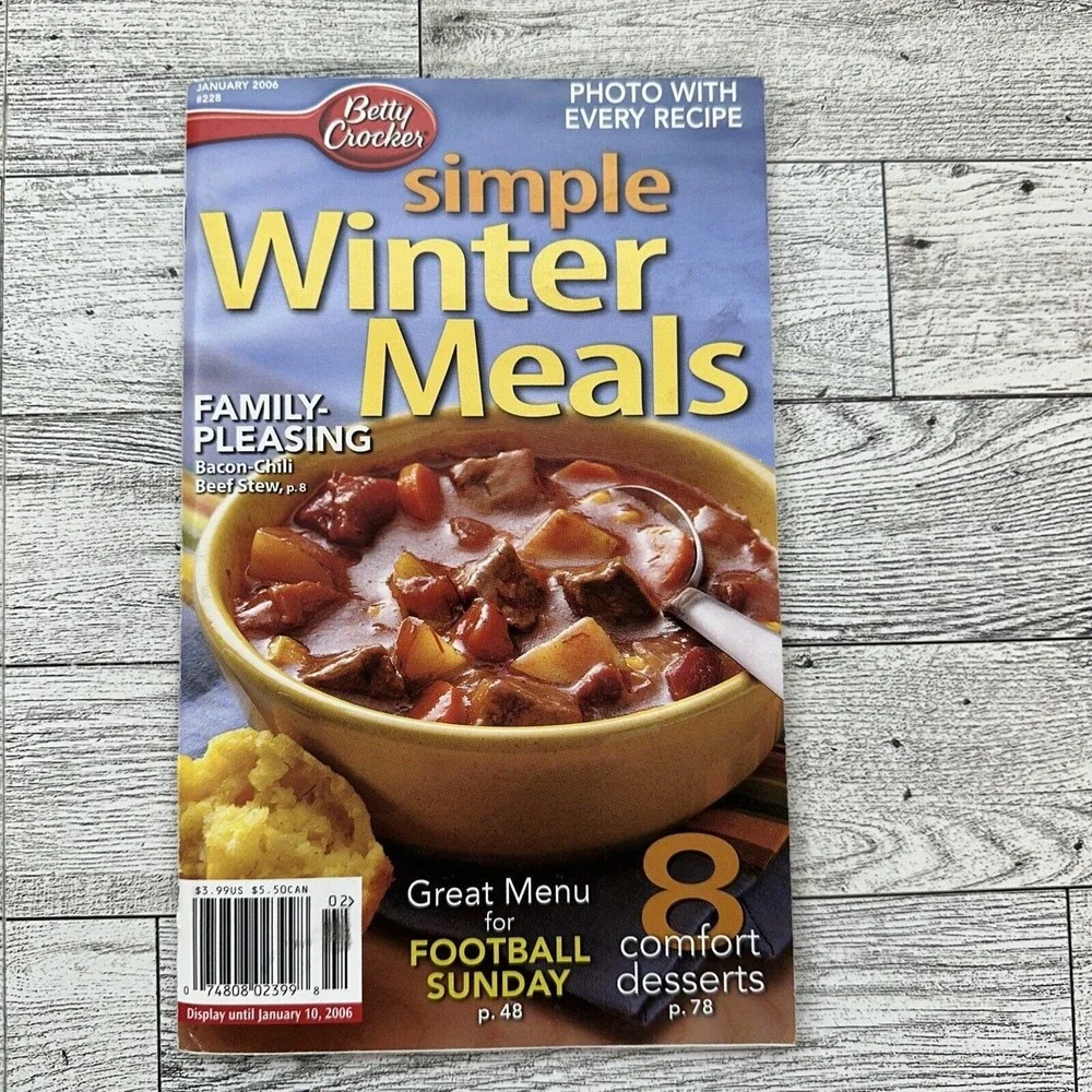 Simple‎ Winter Meals Betty Crocker Cookbook January 2006 Recipes Booklet Lasagna
